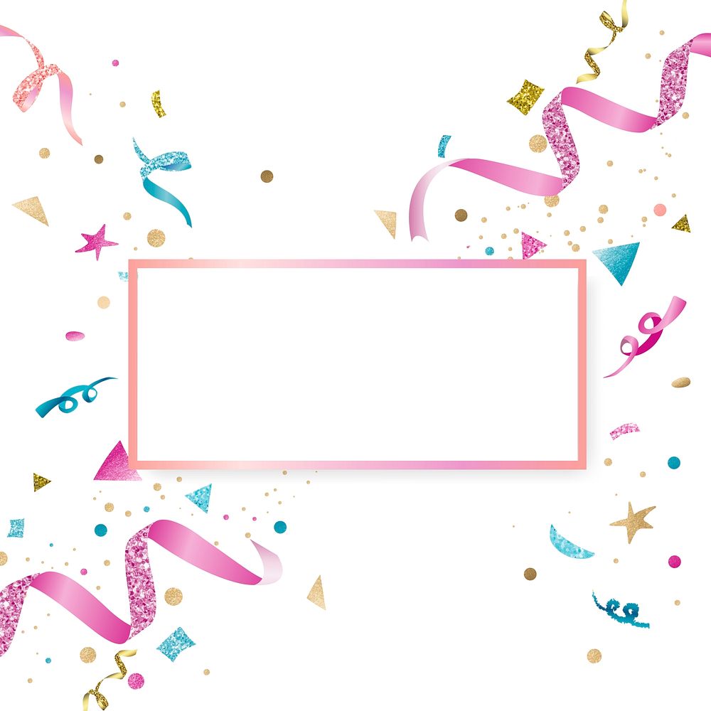 Confetti with blank rectangular space vector