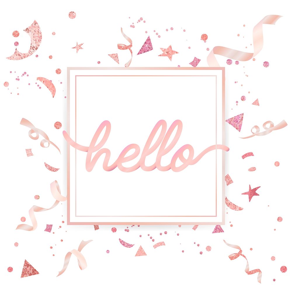 Confetti hello card design vector