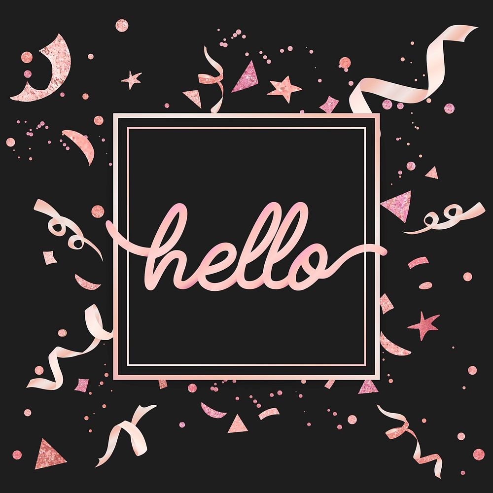 Confetti hello card design vector