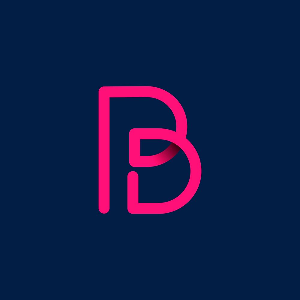 Retro pink letter B vector
