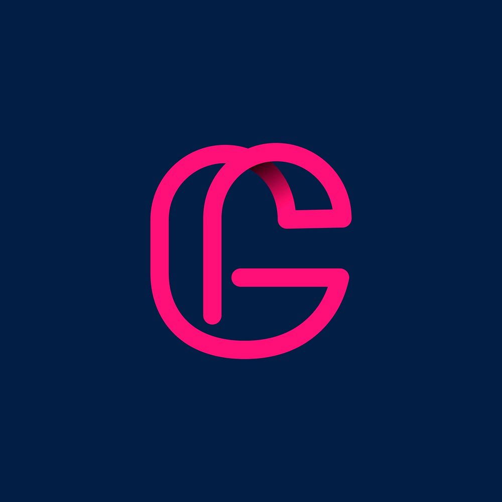 Retro pink letter G vector