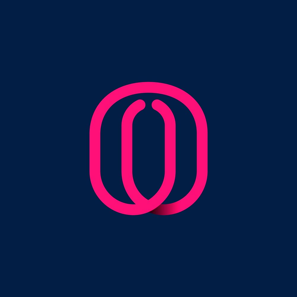 Retro pink letter O vector