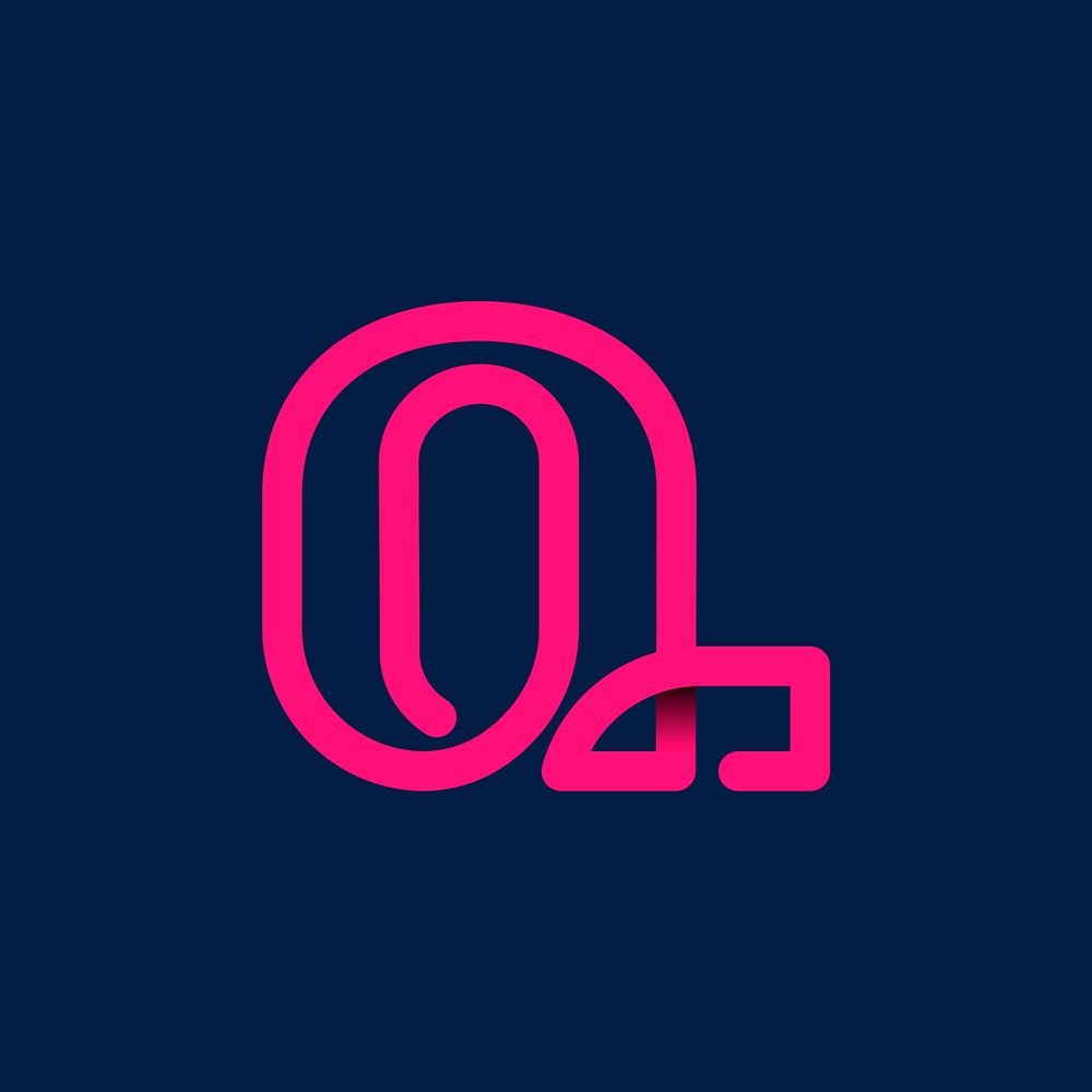 Retro pink letter Q vector