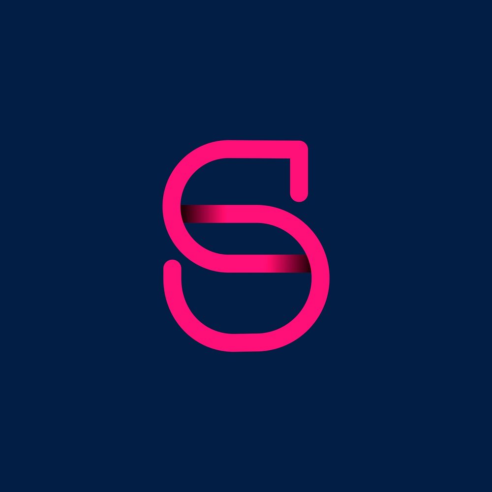 Retro pink letter S vector