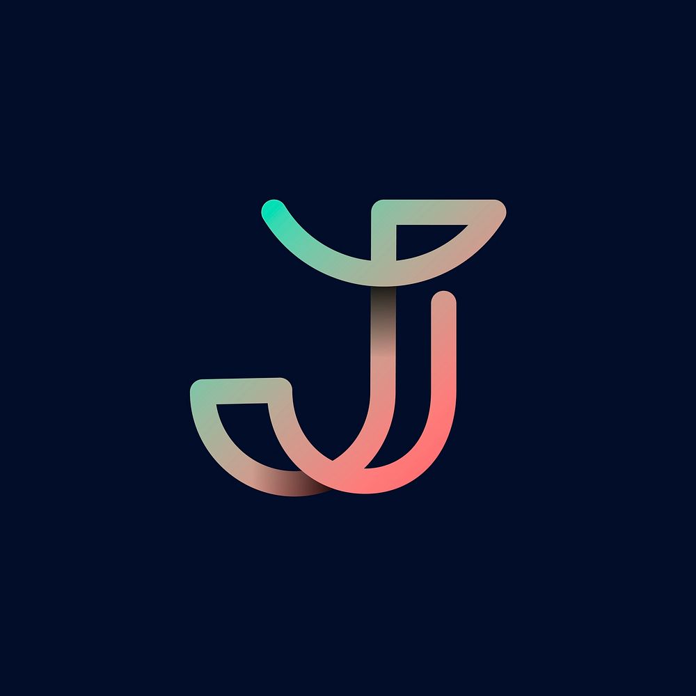 Retro colorful letter J vector
