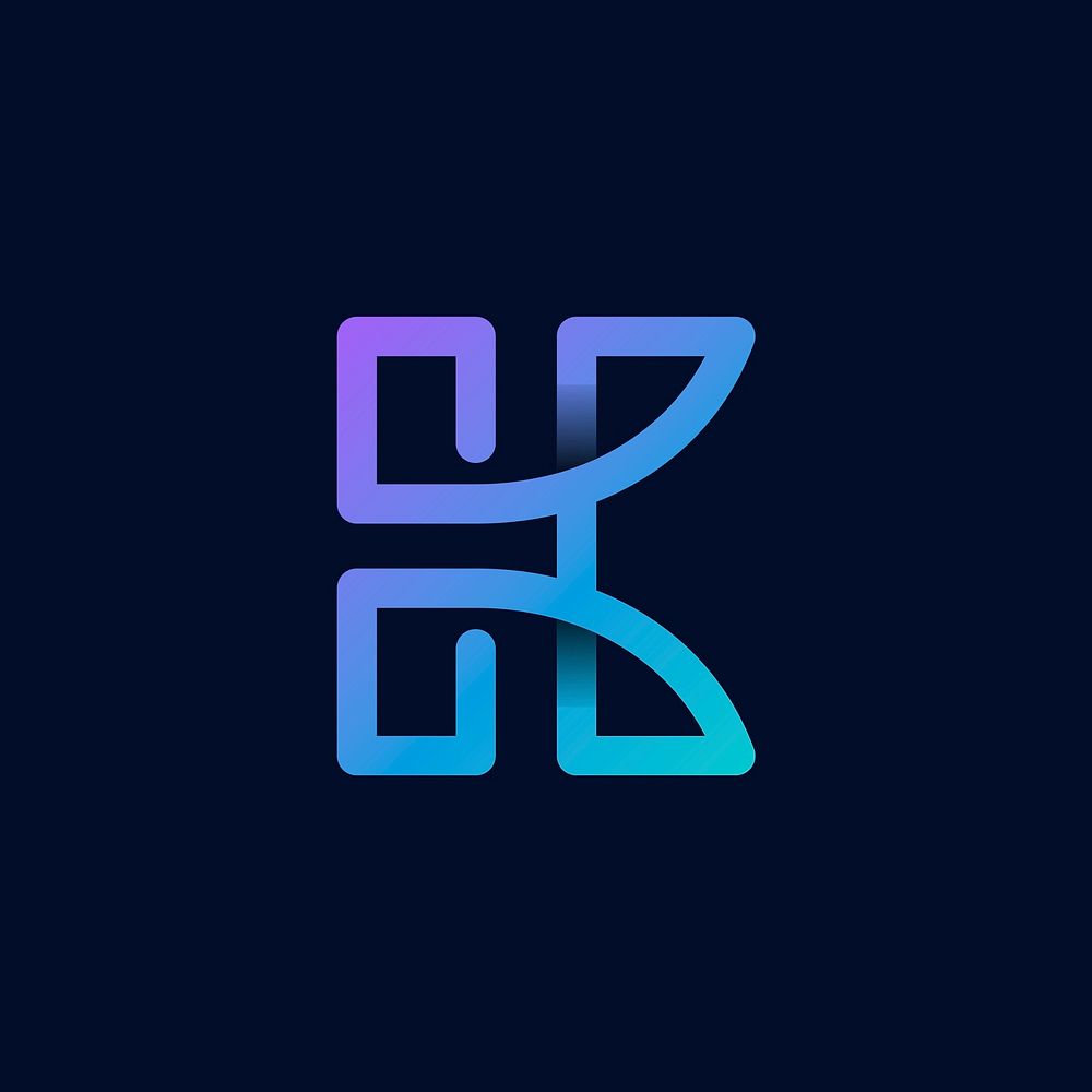 Retro colorful letter K vector