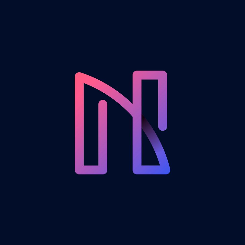 Retro colorful letter N vector