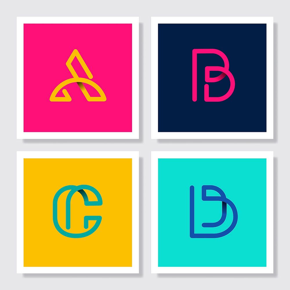 Colorful  retro alphabets vector set