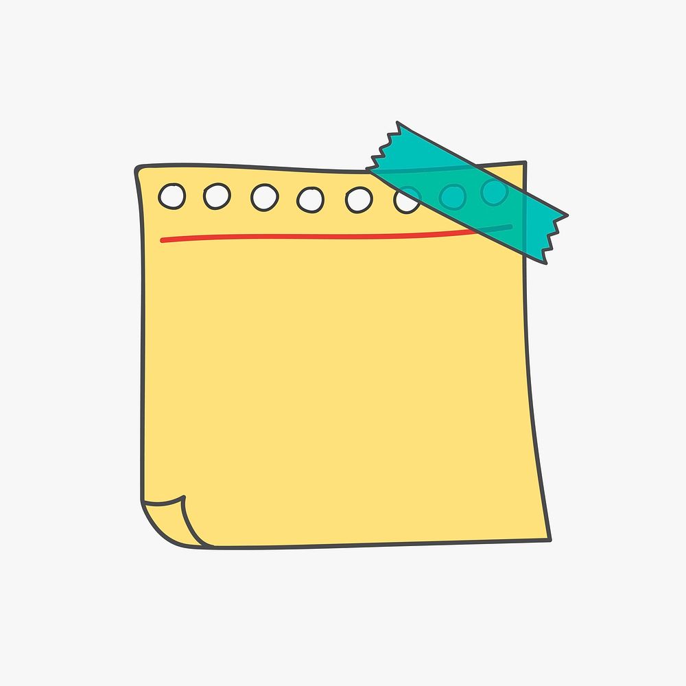 Blank yellow note paper vector