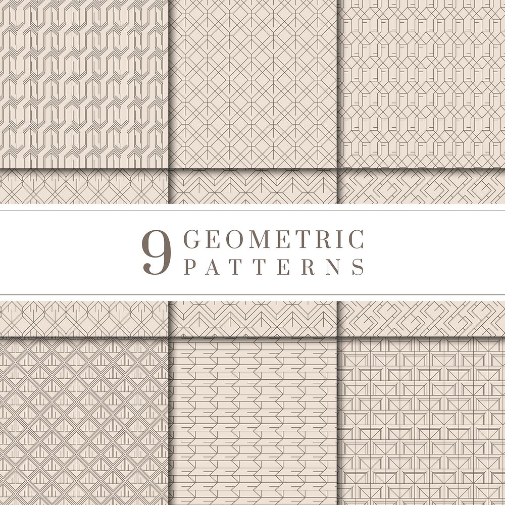 Set of geometric patterned backgrounds vector