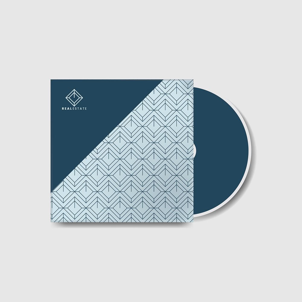 Layout for cd package mockup vector