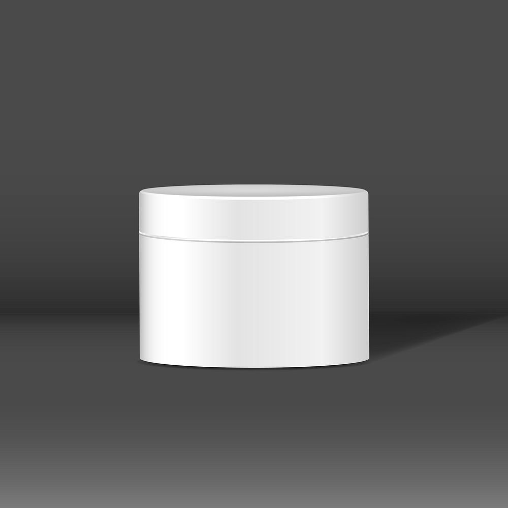 Beauty cream can mockup vector