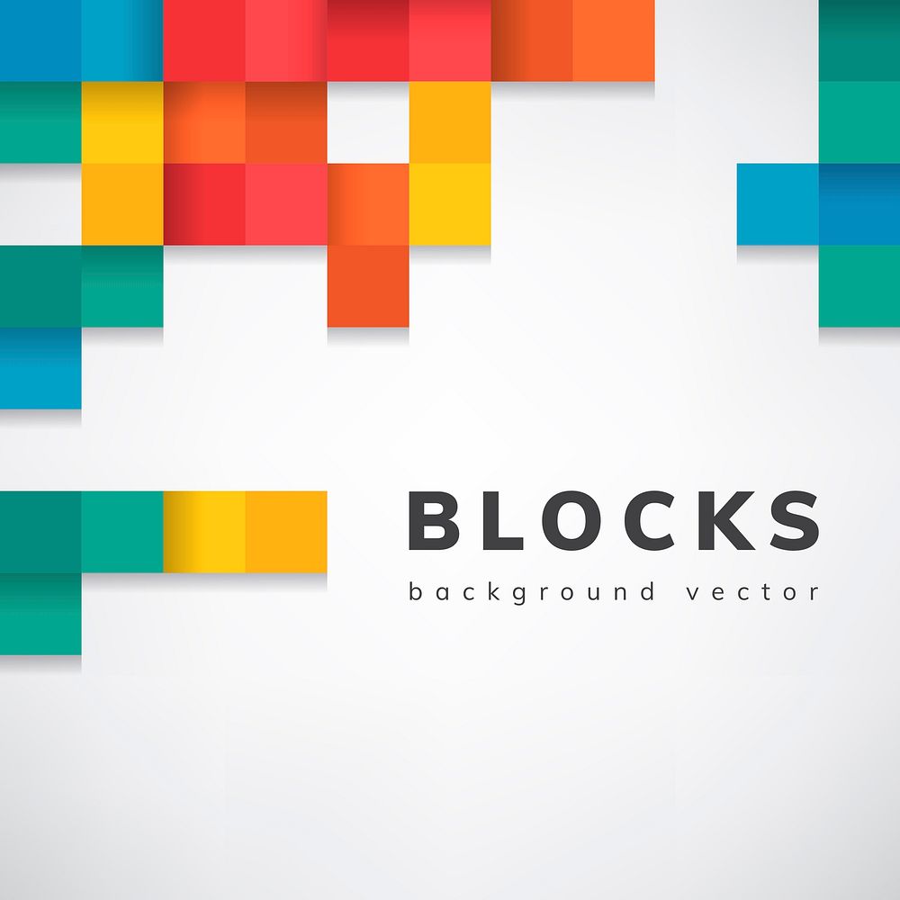 Colorful blocks on blank white background vector