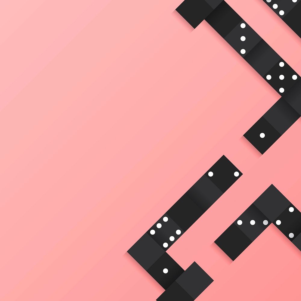 Black blocks frame on blank pink background vector