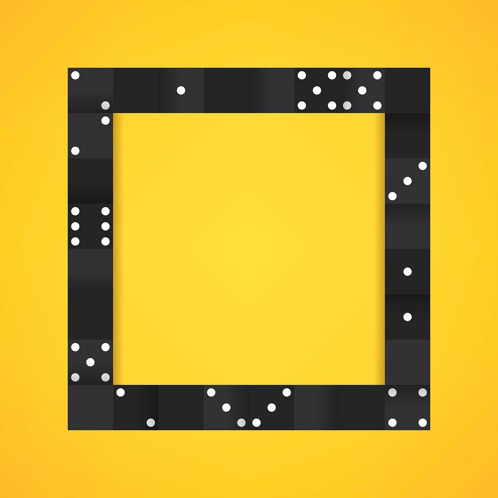Black blocks frame on blank yellow background vector