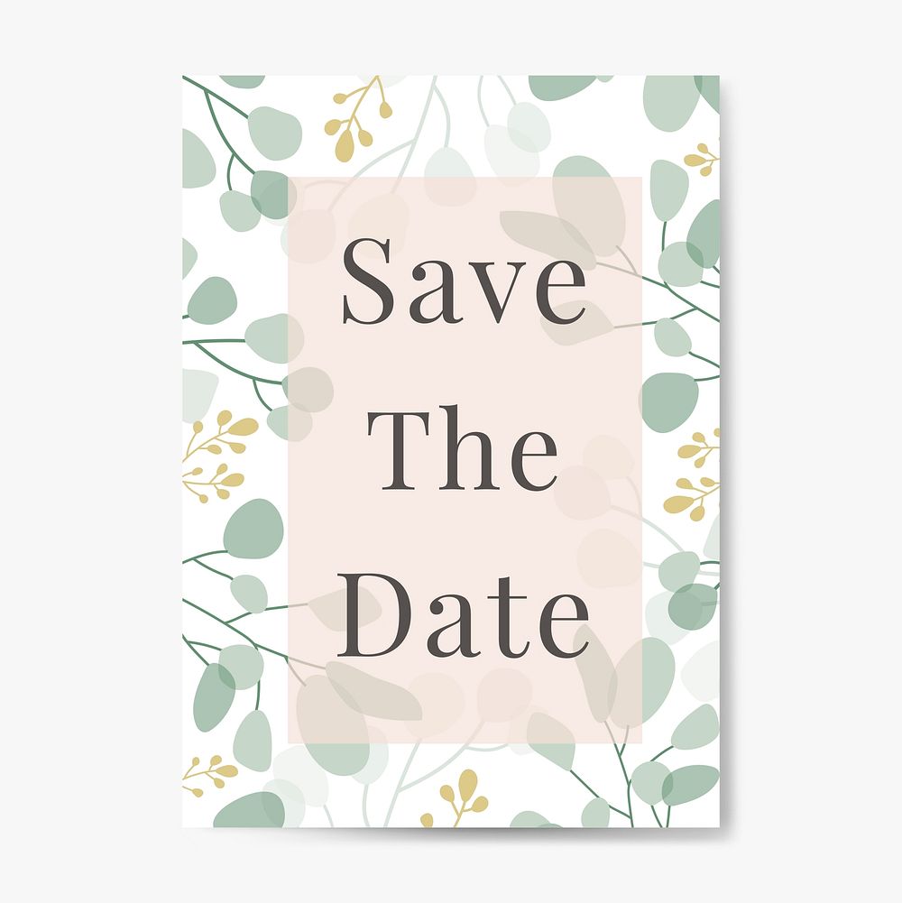 Save the date wedding invitation card template vector