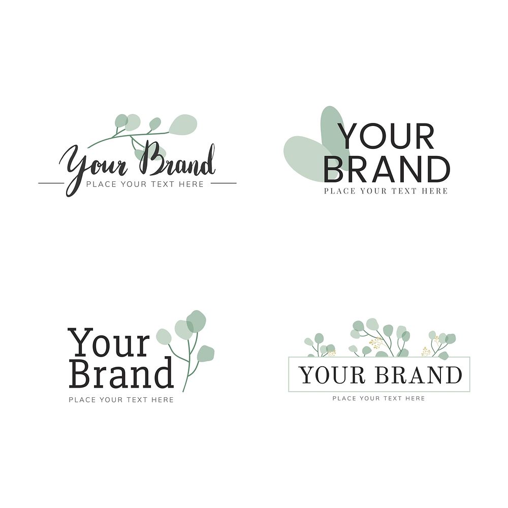 Foliage your brand logo vector set
