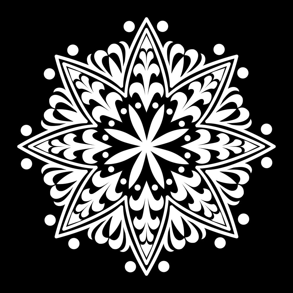 White mandala pattern on white background