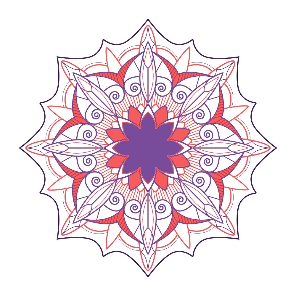 Colorful mandala pattern on white background