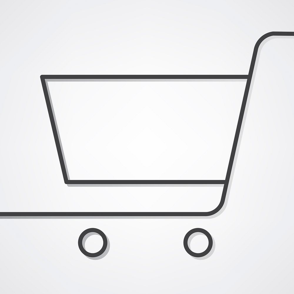 Black shopping cart icon vector