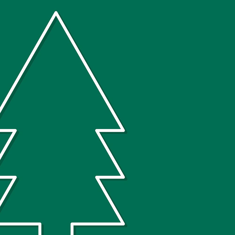Pine tree icon on green background
