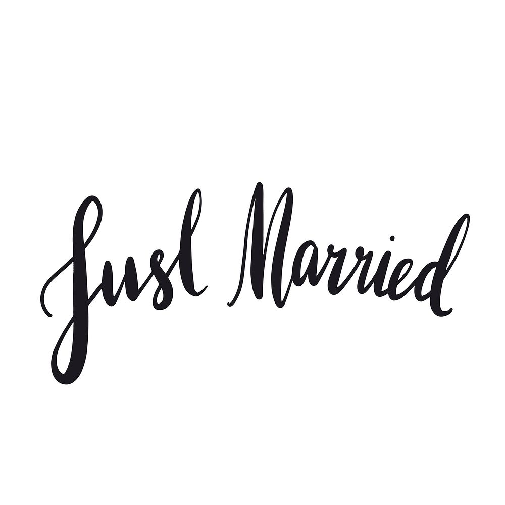 Just married typography style vector | Free Vector - rawpixel