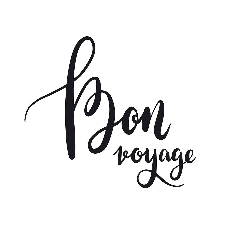 Bon Voyage typography style vector