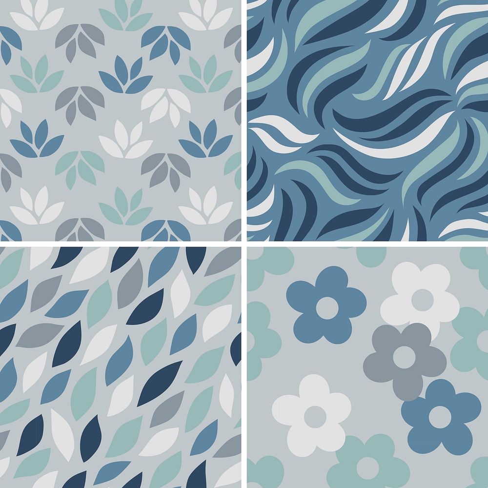 Collection of simple pattern vectors illustration