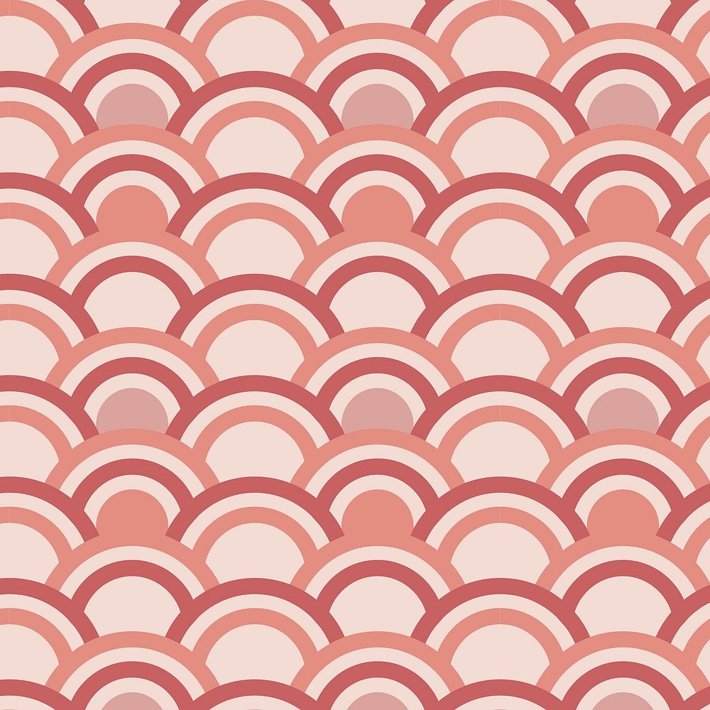 Pink seamless wave patterned background vector