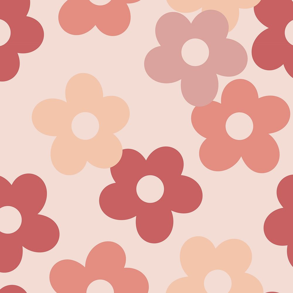 Pink seamless floral patterned background vector