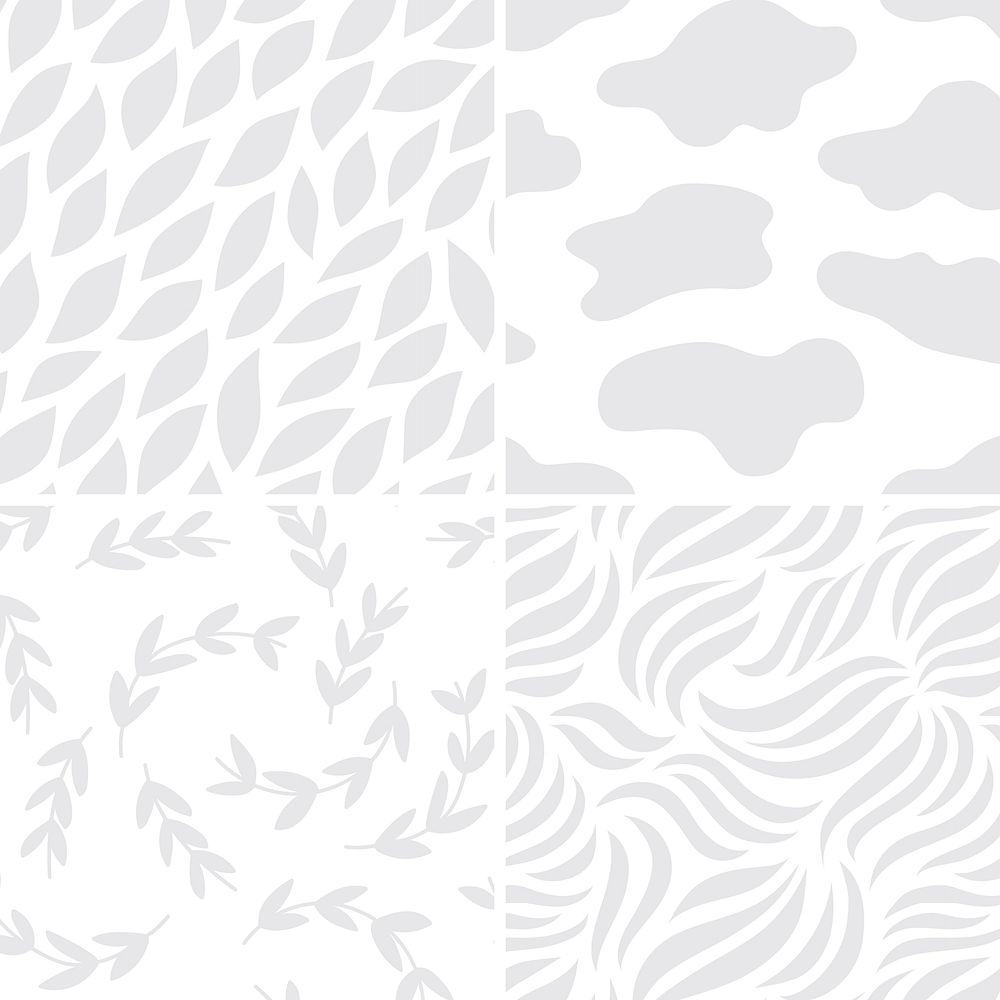 Light gray seamless patterns set vector