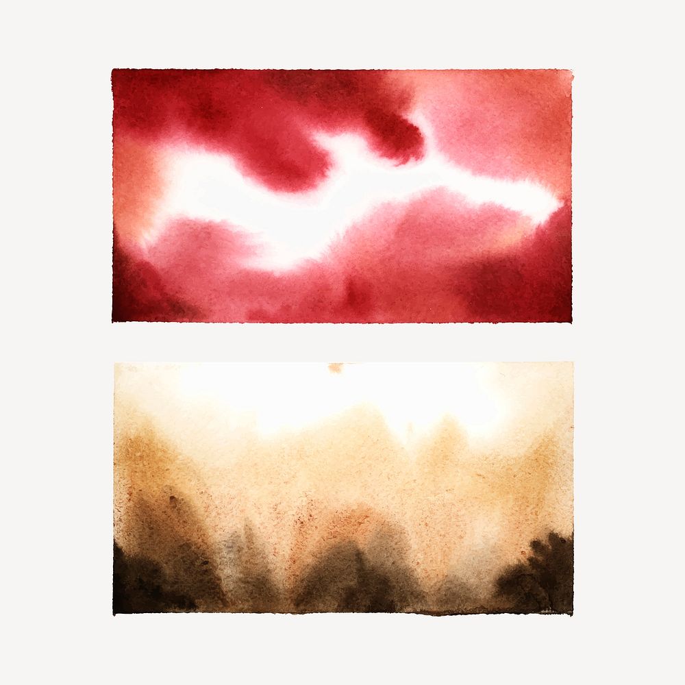 Abstract watercolor stain texture set