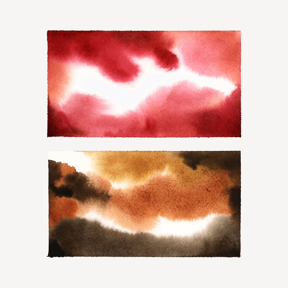 Abstract watercolor stain texture set