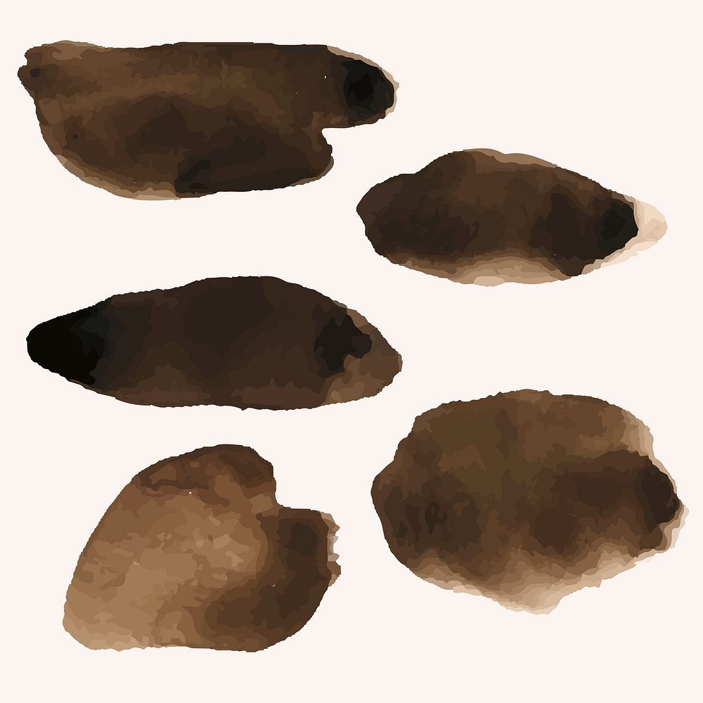 Set of coffee splatter stain vector