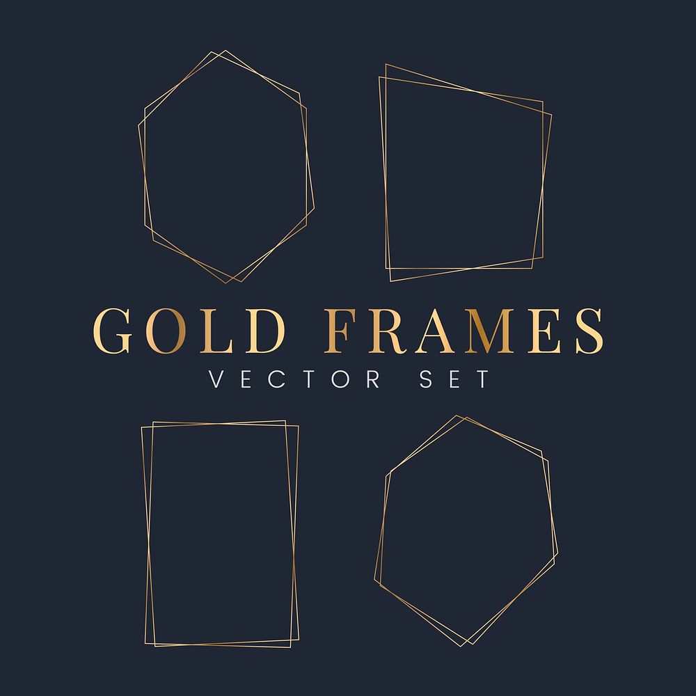 Set of gold frame vectors