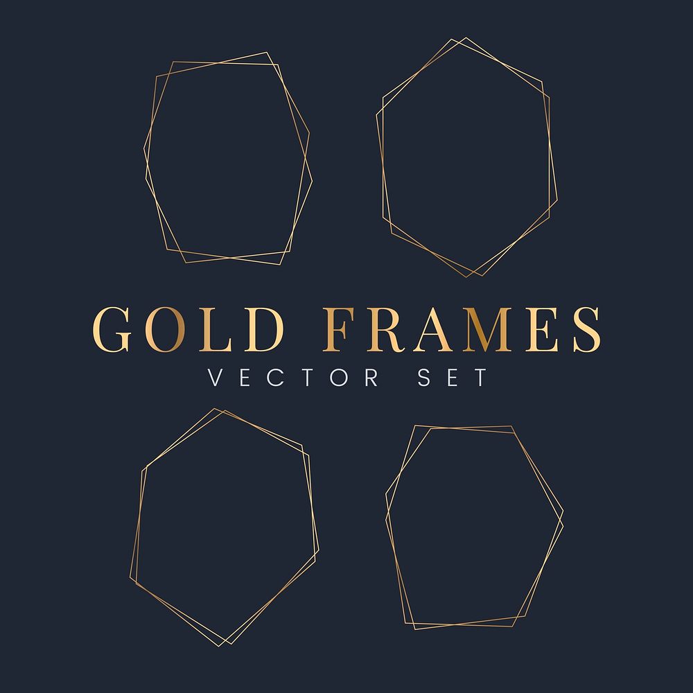 Set of gold frame vectors