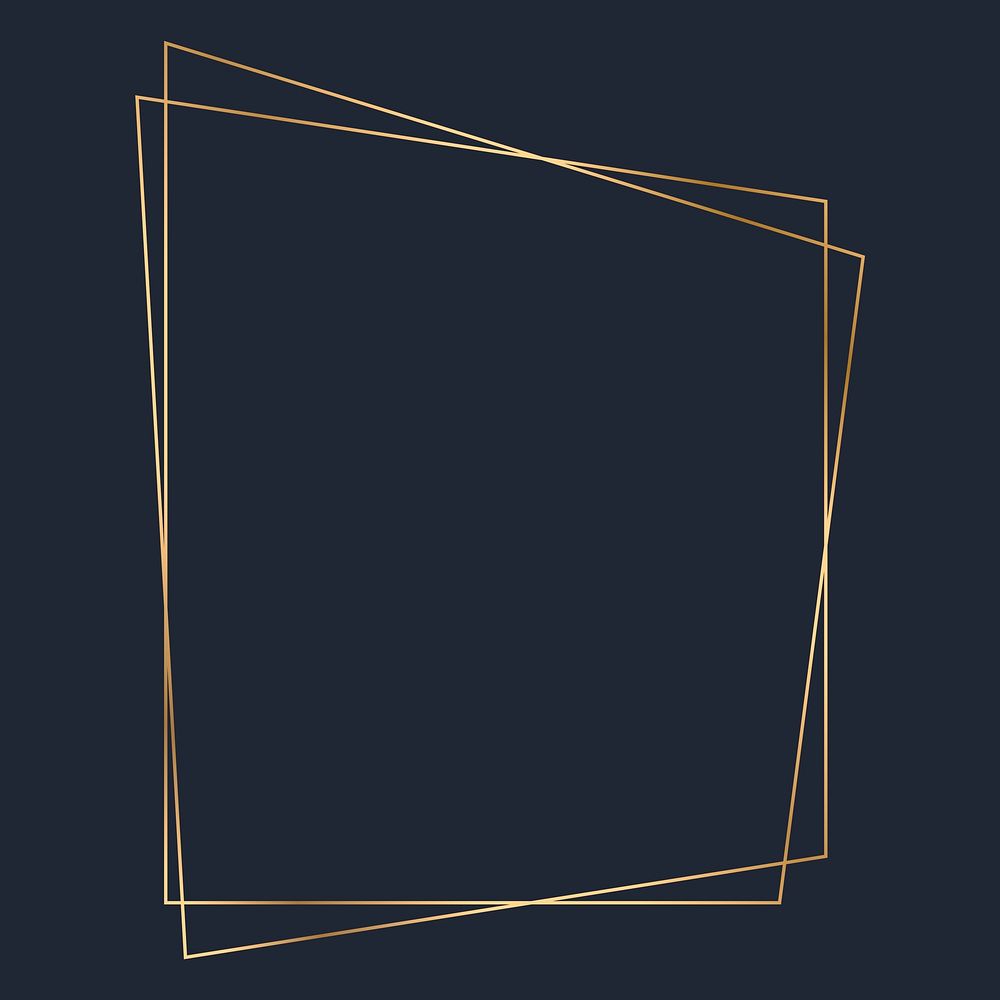 Golden trapezoid frame template vector