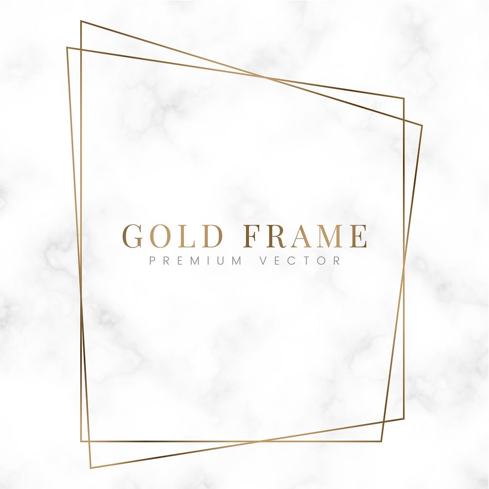 Golden trapezoid frame template vector