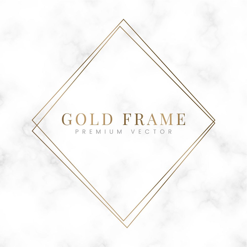 Golden square frame template vector