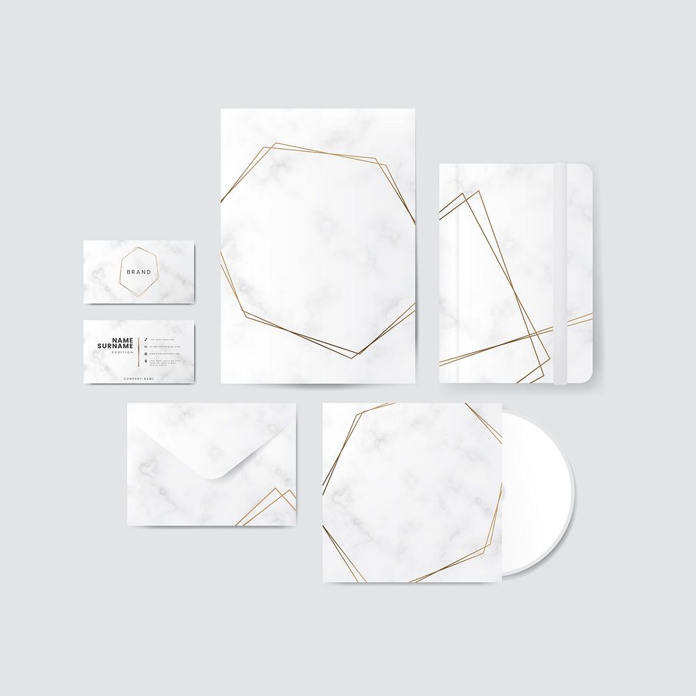 Gold and marble design for products vector