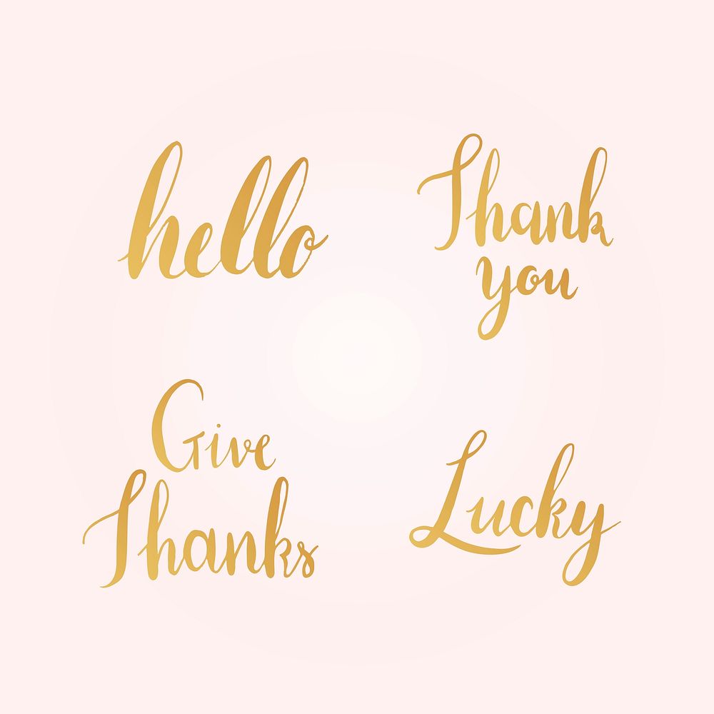 Greetings typography style vector set