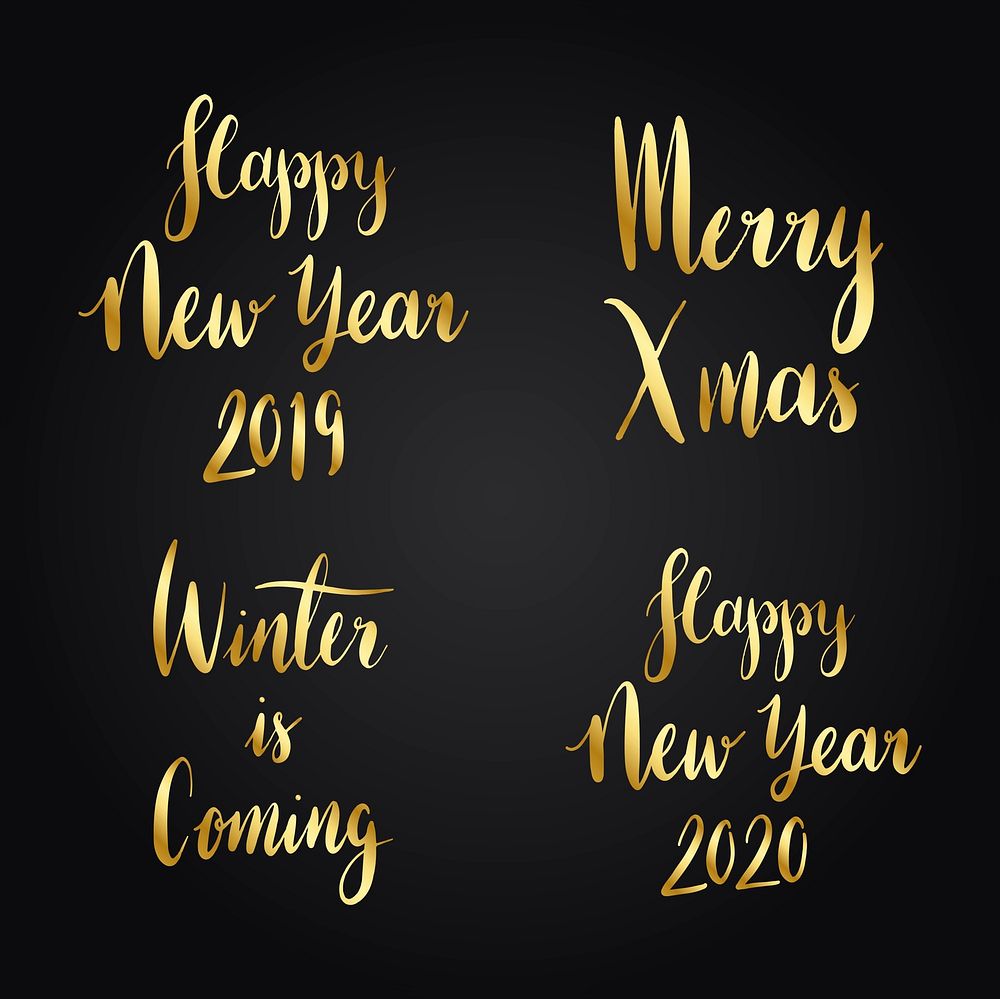 Set of Christmas holiday typography vectors