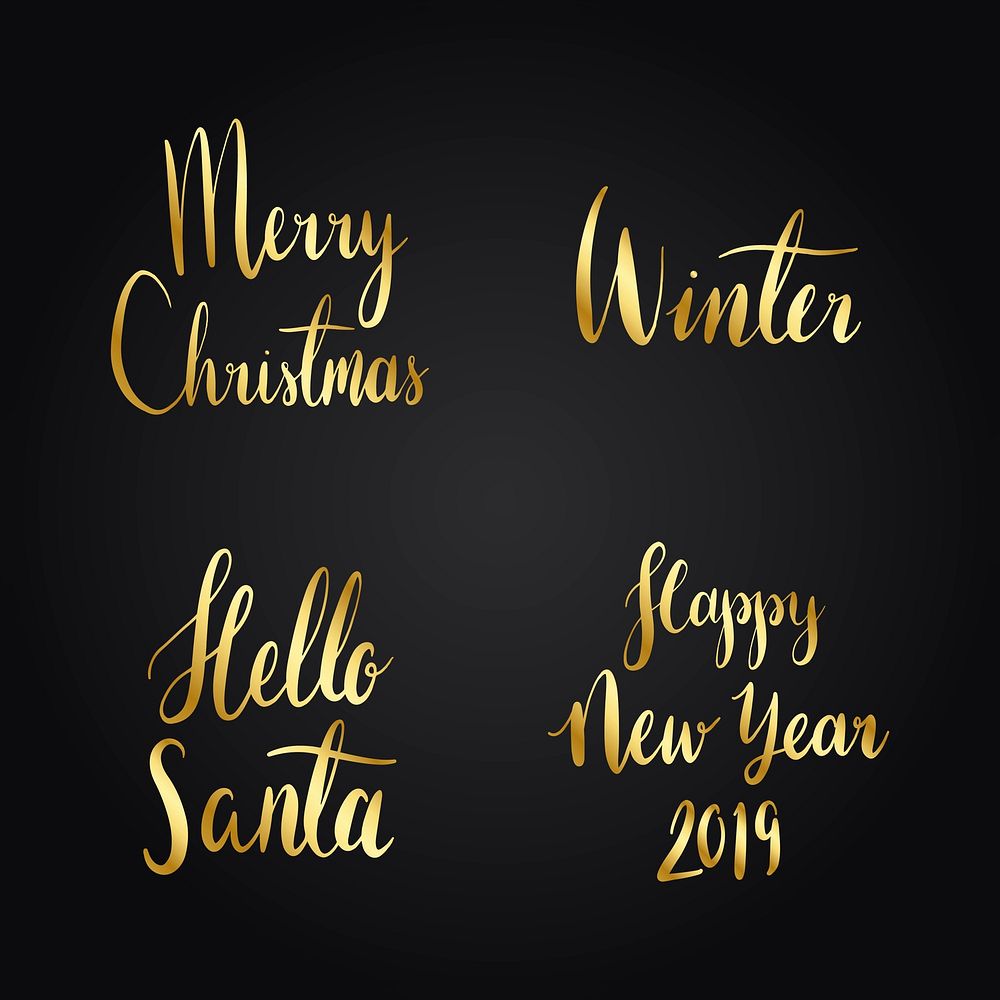 Set of Christmas holiday typography vectors