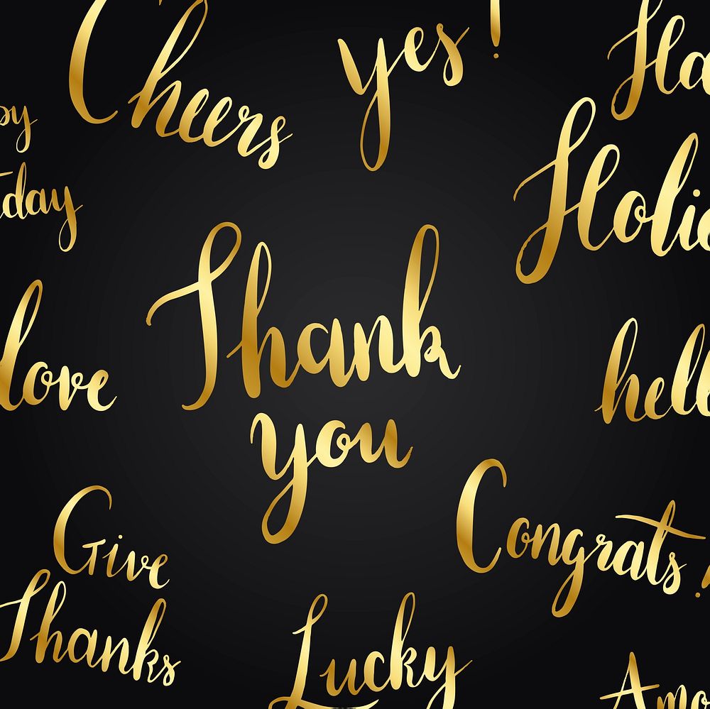 Thank you typography style vector set
