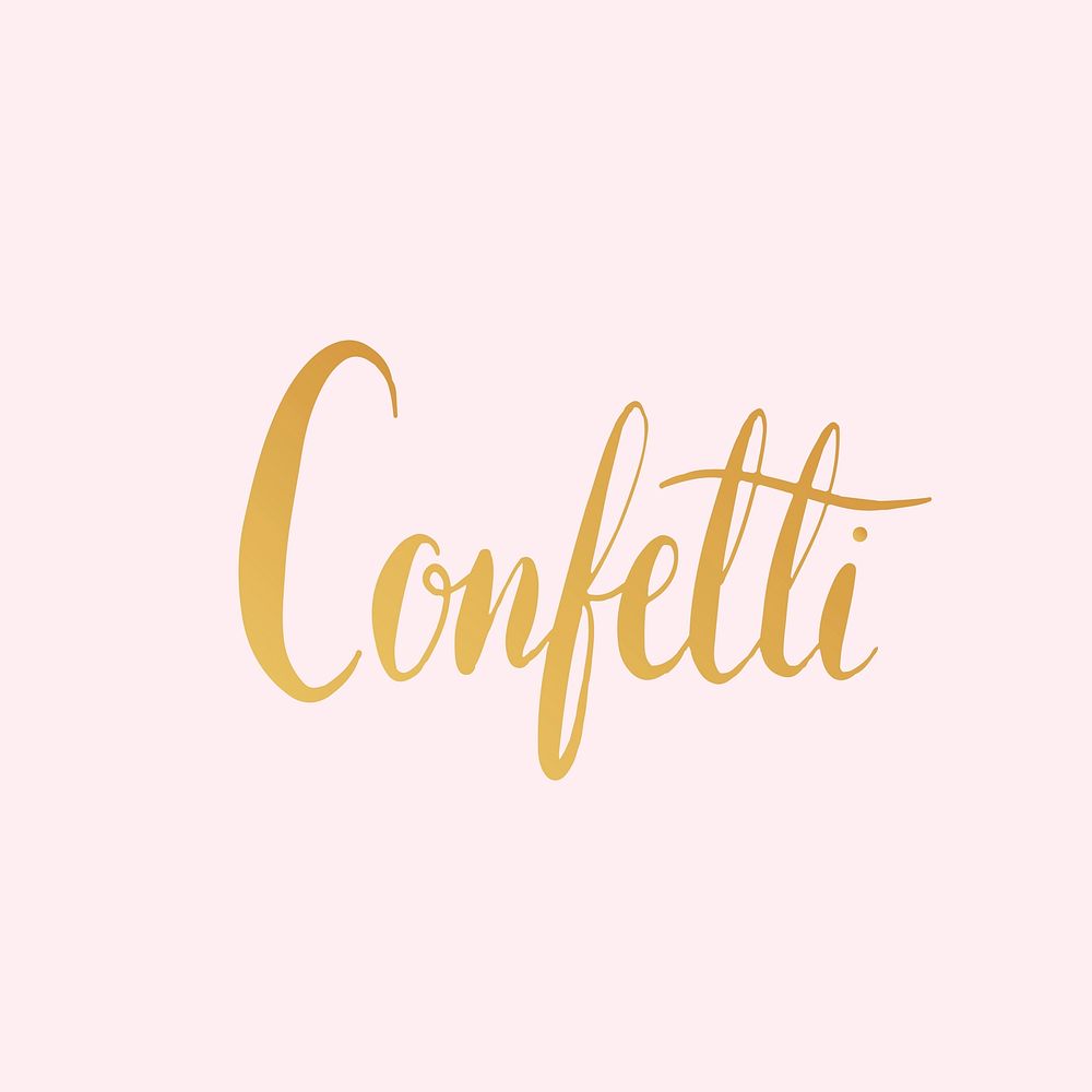 Confetti wording typography style vector