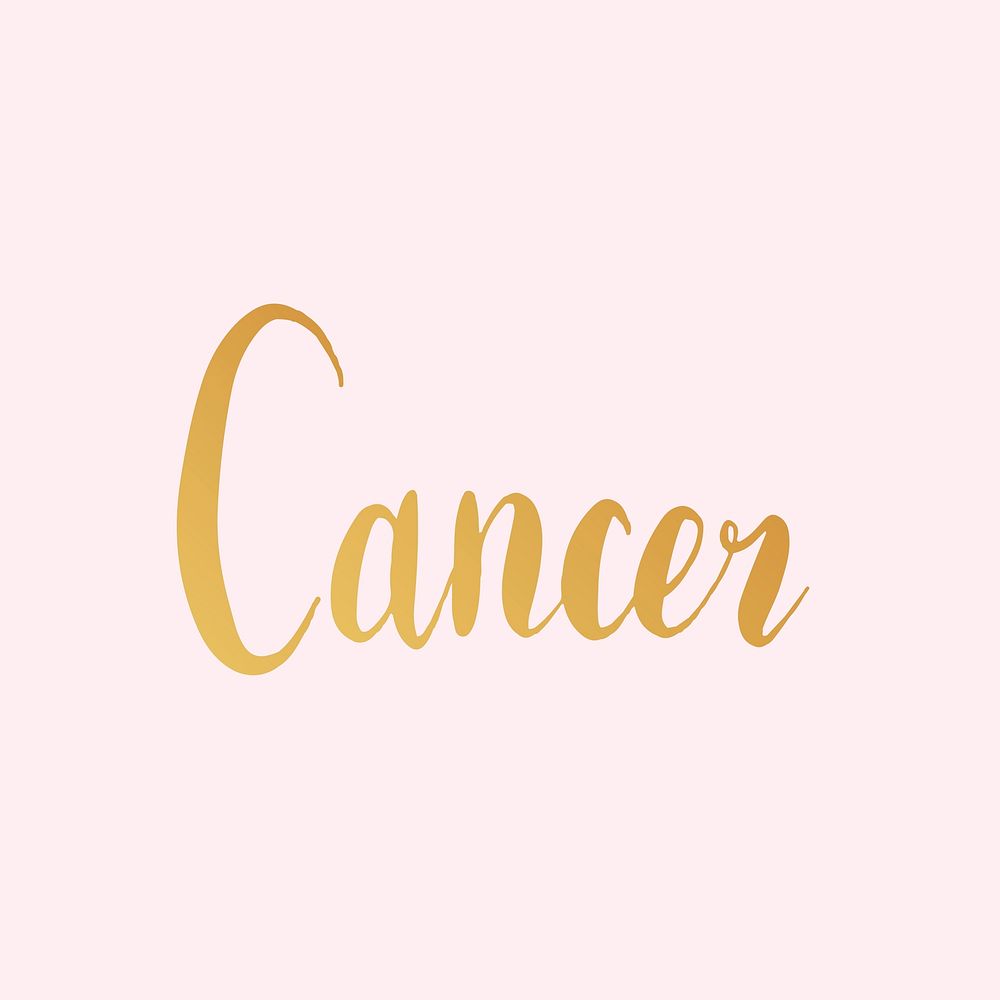 Cancer awareness typography style vector