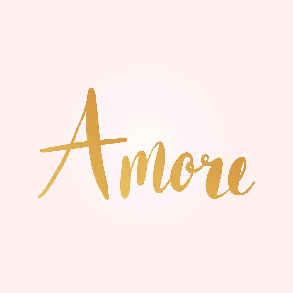 Amore Italian typography style vector