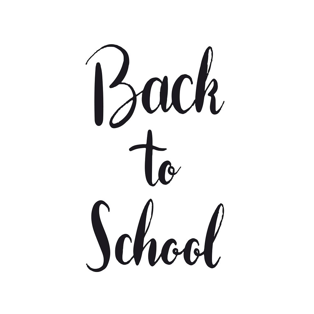 Black back to school typography style vector