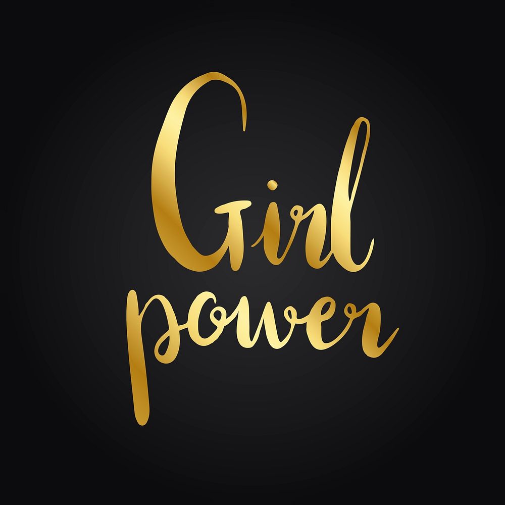 Girl power typography style vector