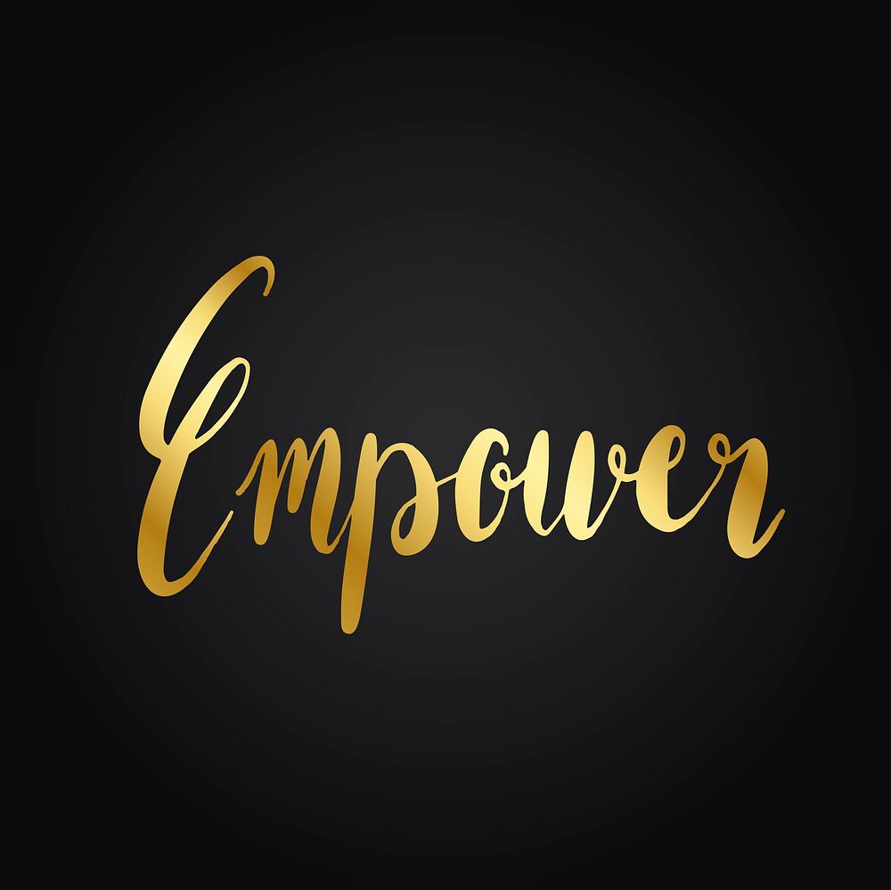 Empower word typography style vector